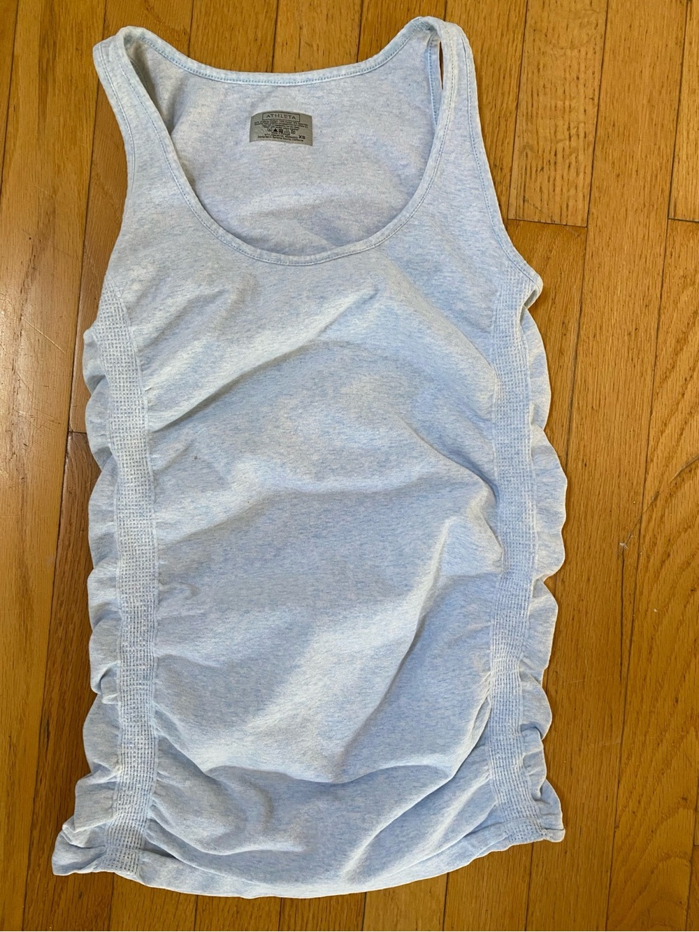 Athleta Ice Blue Ruched Side Tank.  Like new condition.  XS